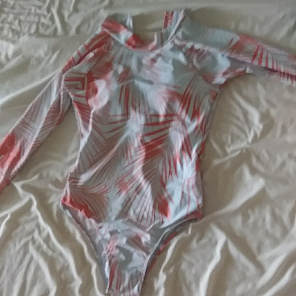 Long sleeve, one piece, surfer bathing suit